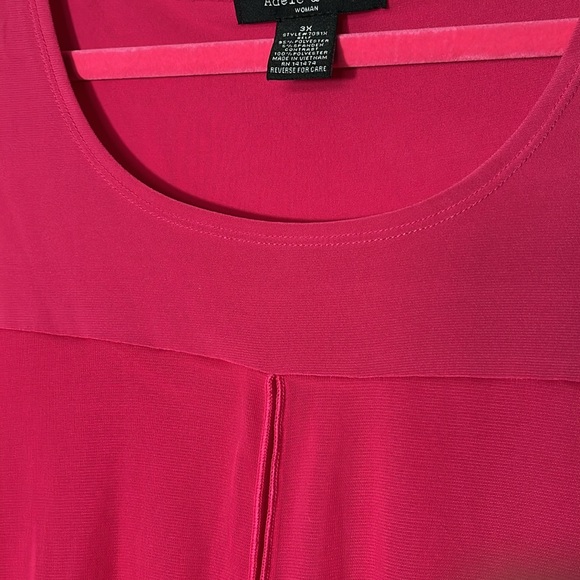 Adele and May woman layered tank top sheer outer layer sleeveless fuscia sz 3X - Picture 5 of 13
